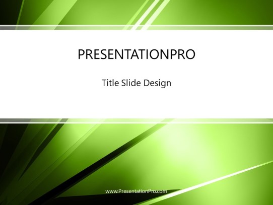 Burst Of Green PowerPoint Template title slide design