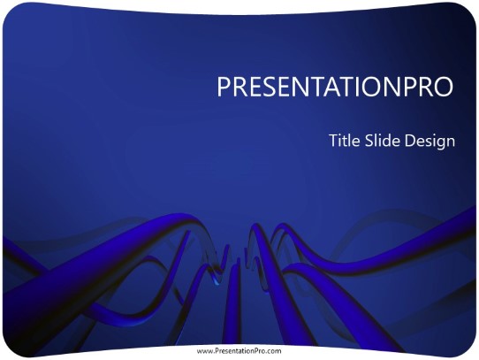 Cable Waves Blue PowerPoint Template title slide design