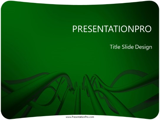 Cable Waves Green PowerPoint Template title slide design
