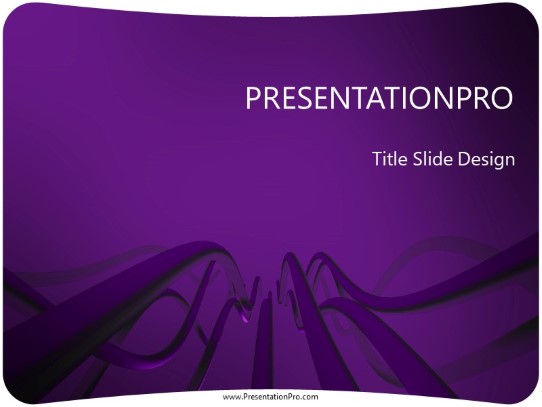 Cable Waves Purple PowerPoint Template title slide design
