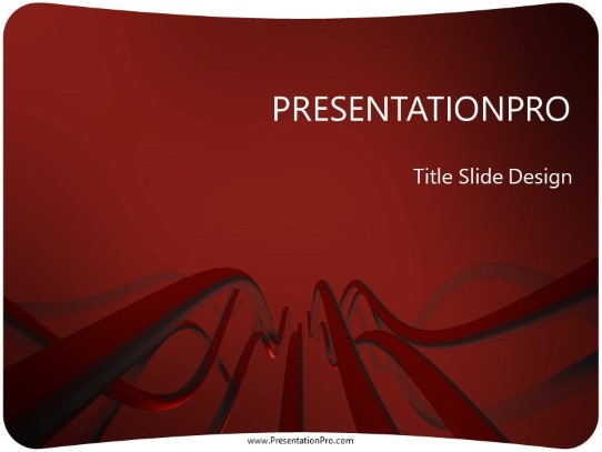 Cable Waves Red PowerPoint Template title slide design