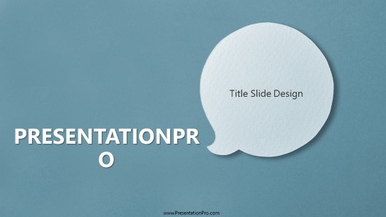 Chat Bubble Blue Widescreen PowerPoint Template title slide design