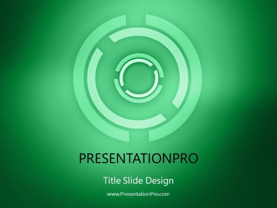 Circled Out Green PowerPoint Template title slide design