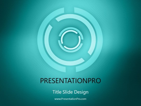 Circled Out Teal PowerPoint Template title slide design