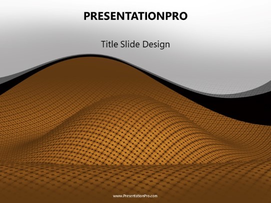 Curved Landscape Brown PowerPoint Template title slide design