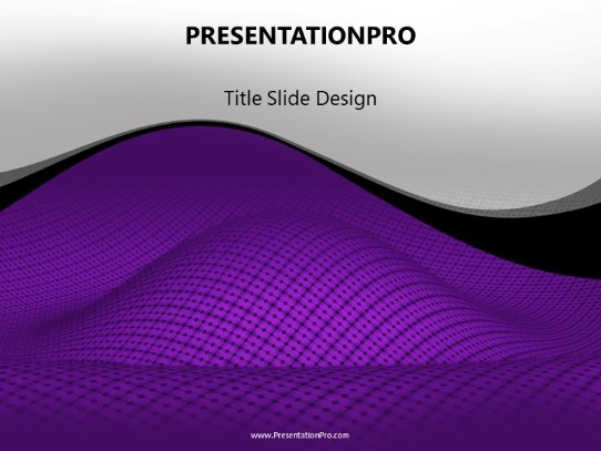 Curved Landscape Purple PowerPoint Template title slide design
