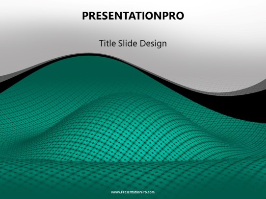 Curved Landscape Teal PowerPoint Template title slide design