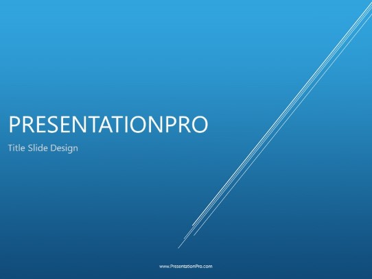 Diagonal Rays Blue PowerPoint Template title slide design