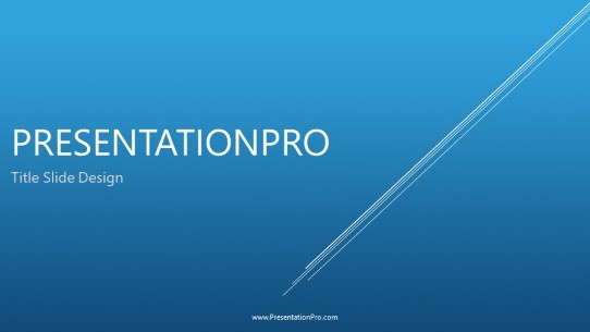 Diagonal Rays Blue Widescreen PowerPoint Template title slide design