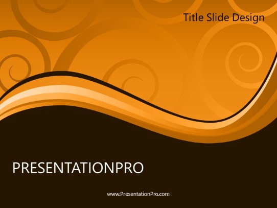 Elegant Swirl Orange PowerPoint Template title slide design