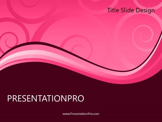 Elegant Swirl Pink PowerPoint Template title slide design