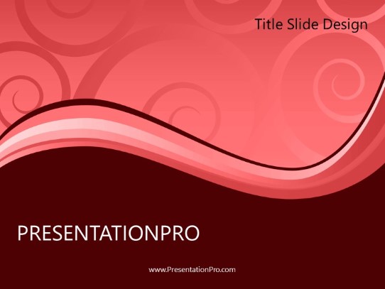 Elegant Swirl Red PowerPoint Template title slide design