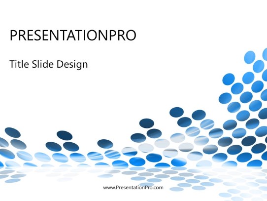 Flowing Circles Blue PowerPoint Template title slide design