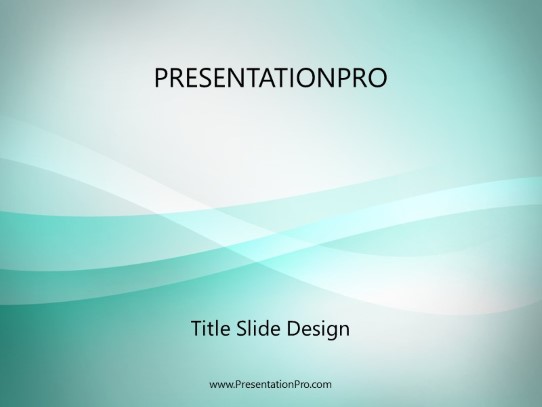 Flowing Teal PowerPoint Template title slide design