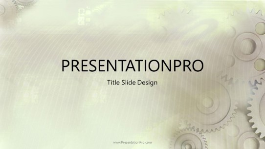 Gears widescreen PowerPoint Template title slide design