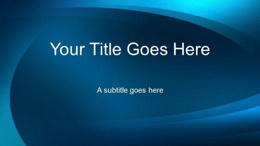 Gentlewave Teal Widescreen PowerPoint Template title slide design