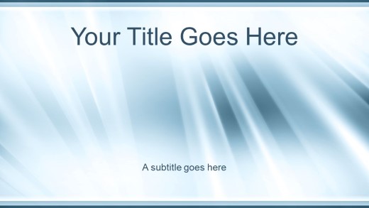 Glass Tubes Blue Widescreen PowerPoint Template title slide design