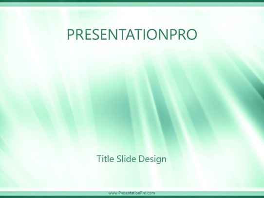 Glass Tubes Green PowerPoint Template title slide design
