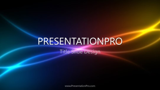 Glowing Light Waves 01 Widescreen PowerPoint Template title slide design