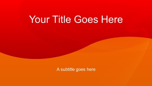 HalfnHalf Orange Red Widescreen PowerPoint Template title slide design