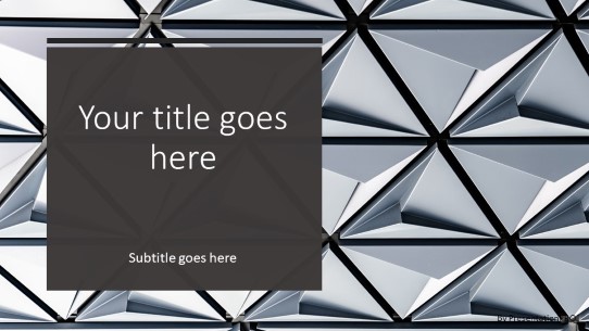 Metal Angles Widescreen PowerPoint Template title slide design