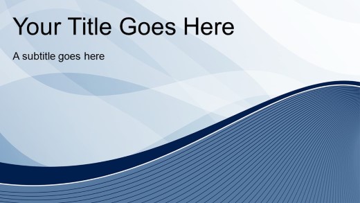 Modern Wave Blue Widescreen PowerPoint Template title slide design