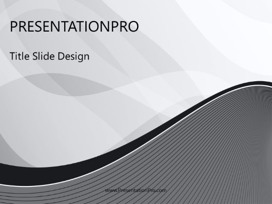 Modern Wave Gray PowerPoint Template title slide design