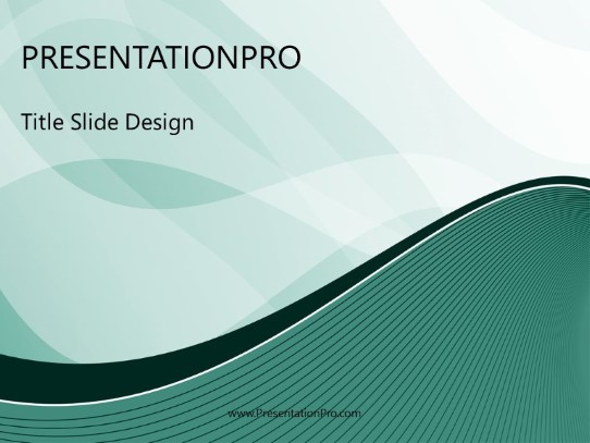 Modern Wave Teal PowerPoint Template title slide design