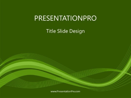 Motion Wave Green2 PowerPoint Template title slide design