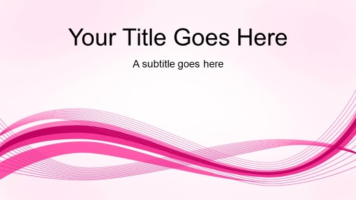 Motion Wave Pink1 Widescreen PowerPoint Template title slide design