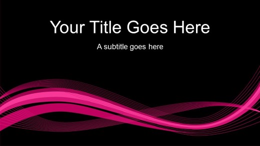 Motion Wave Pink3 Widescreen PowerPoint Template title slide design