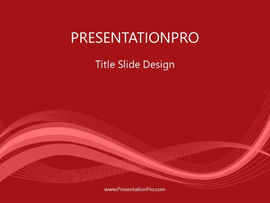 Motion Wave Red2 PowerPoint Template title slide design