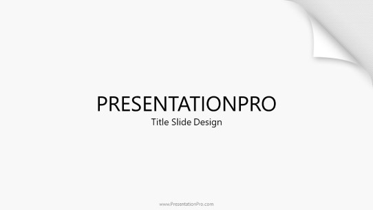 Page Curl OffWhite PowerPoint Template title slide design