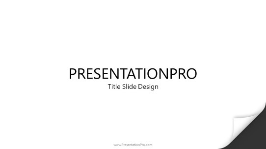 Page Curl White PowerPoint Template title slide design