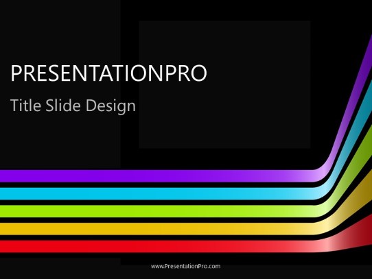 Rainbow Lines Dark PowerPoint Template title slide design