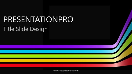 Rainbow Lines Dark Widescreen PowerPoint Template title slide design