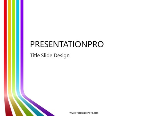 Rainbow Lines Light PowerPoint Template title slide design