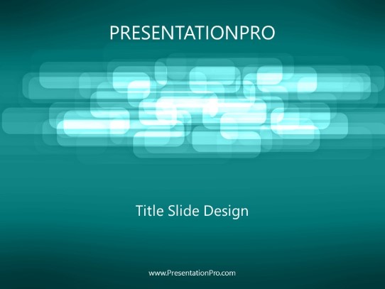 Rectangular Motion Teal PowerPoint Template title slide design