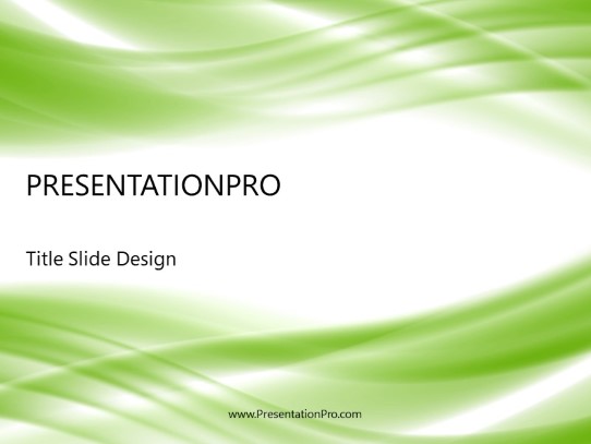 Ripple Glow Green PowerPoint Template title slide design