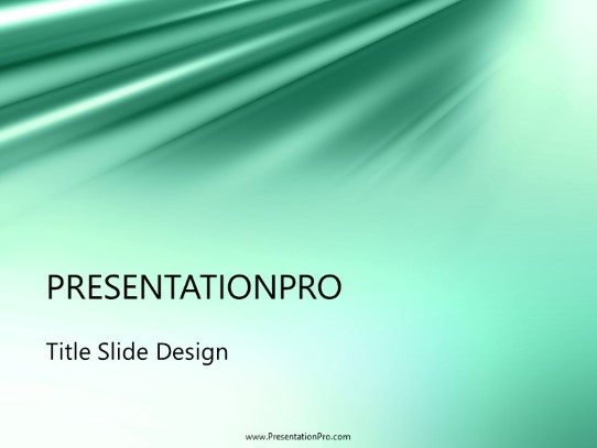 Satin Green PowerPoint Template title slide design