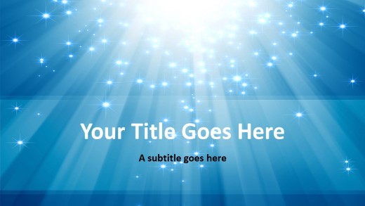 Shimmering Light Blue Widescreen PowerPoint Template title slide design