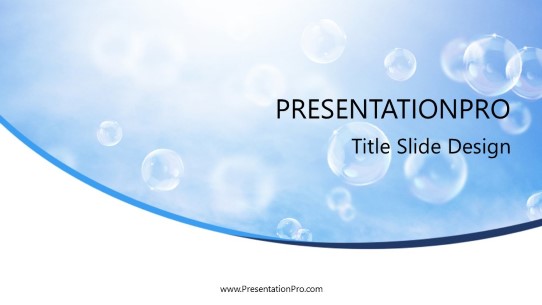 Sky Bubbles Widescreen PowerPoint Template title slide design