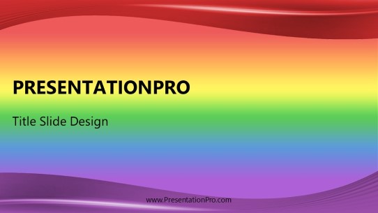 Waves Rainbow Gradient 02 Widescreen PowerPoint Template title slide design