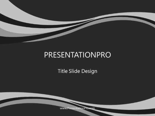 Swoopie Flow Gray PowerPoint Template title slide design