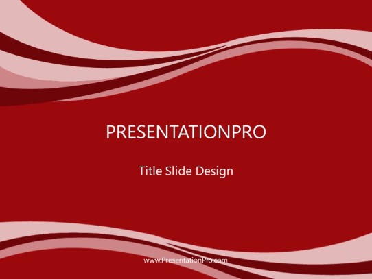 Swoopie Flow Red PowerPoint Template title slide design