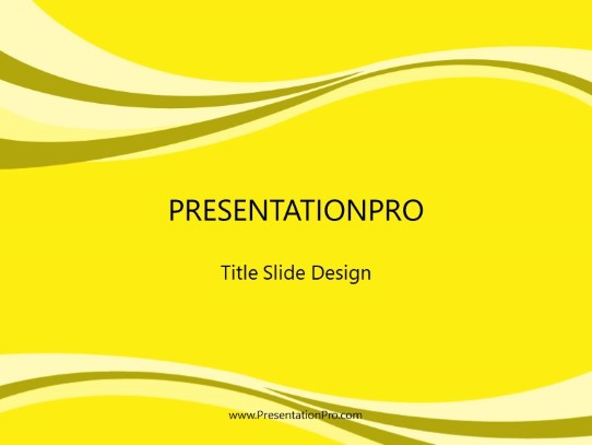 Swoopie Flow Yellow PowerPoint Template title slide design
