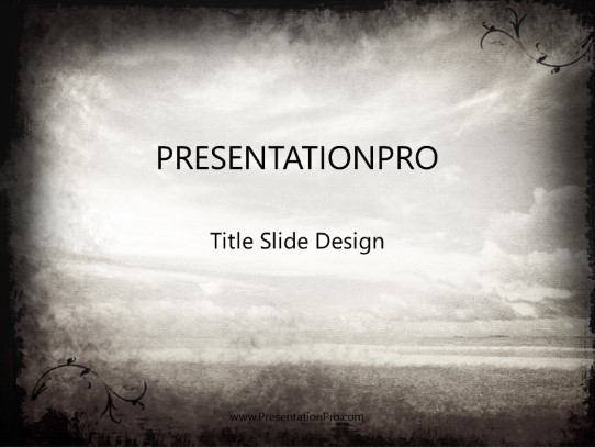 Textural Sky Gray PowerPoint Template title slide design