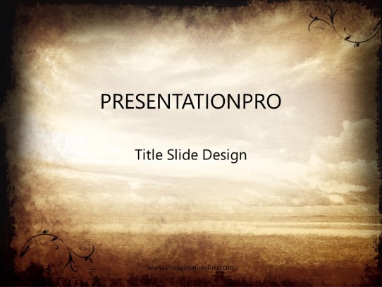 Textural Sky Tan PowerPoint Template title slide design