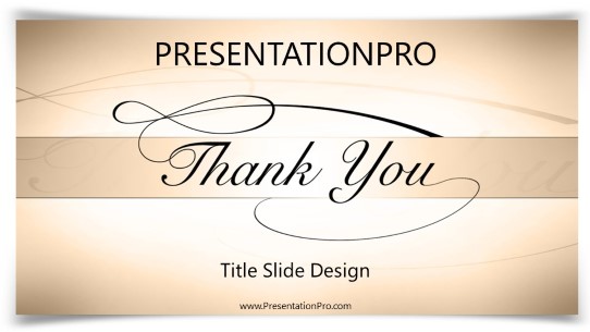 Thankyou 02 Tan Widescreen PowerPoint Template title slide design