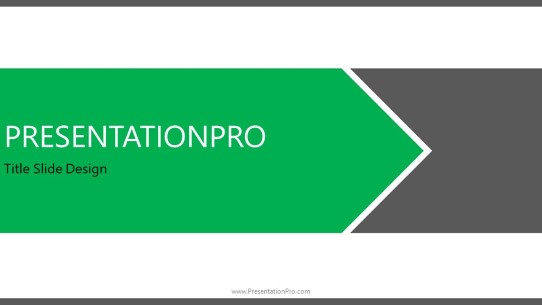 The Flow Green Widescreen PowerPoint Template title slide design